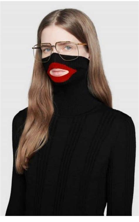 gucci black shirt lips drama|gucci black face jumper.